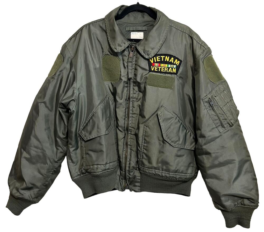 Vintage USAF CWU-45/P Flyers Flight Jacket Nomex XL 46-48 Vietnam Veteran Patch